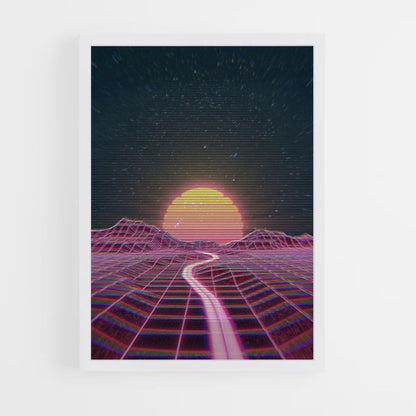 Affiche Synthwave Road