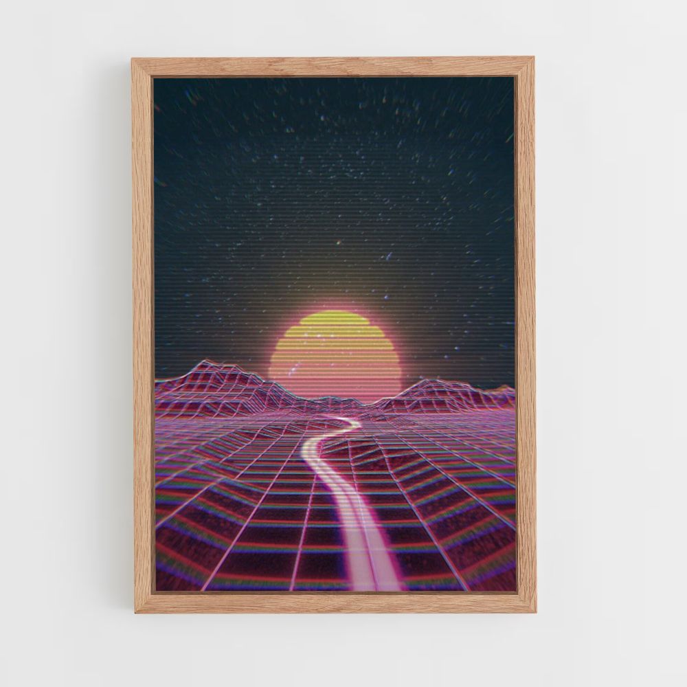 Affiche Synthwave Road