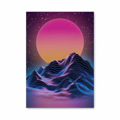 Affiche Synthwave berg