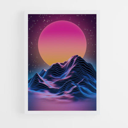 Affiche Synthwave berg