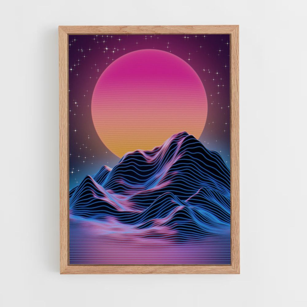 Affiche Synthwave berg