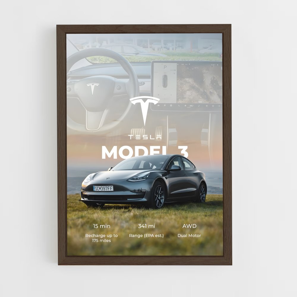 tesla-11 cadre Bois foncé