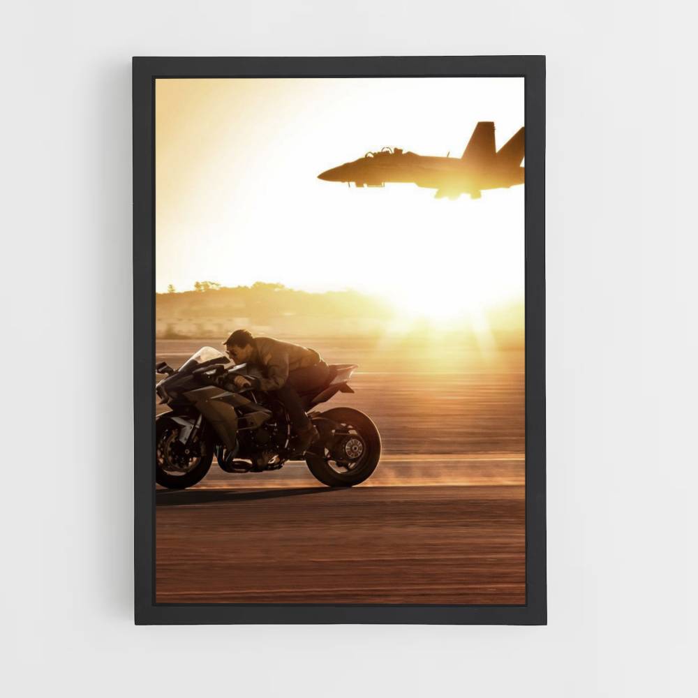 Poster Top Gun motorfiets vliegtuig