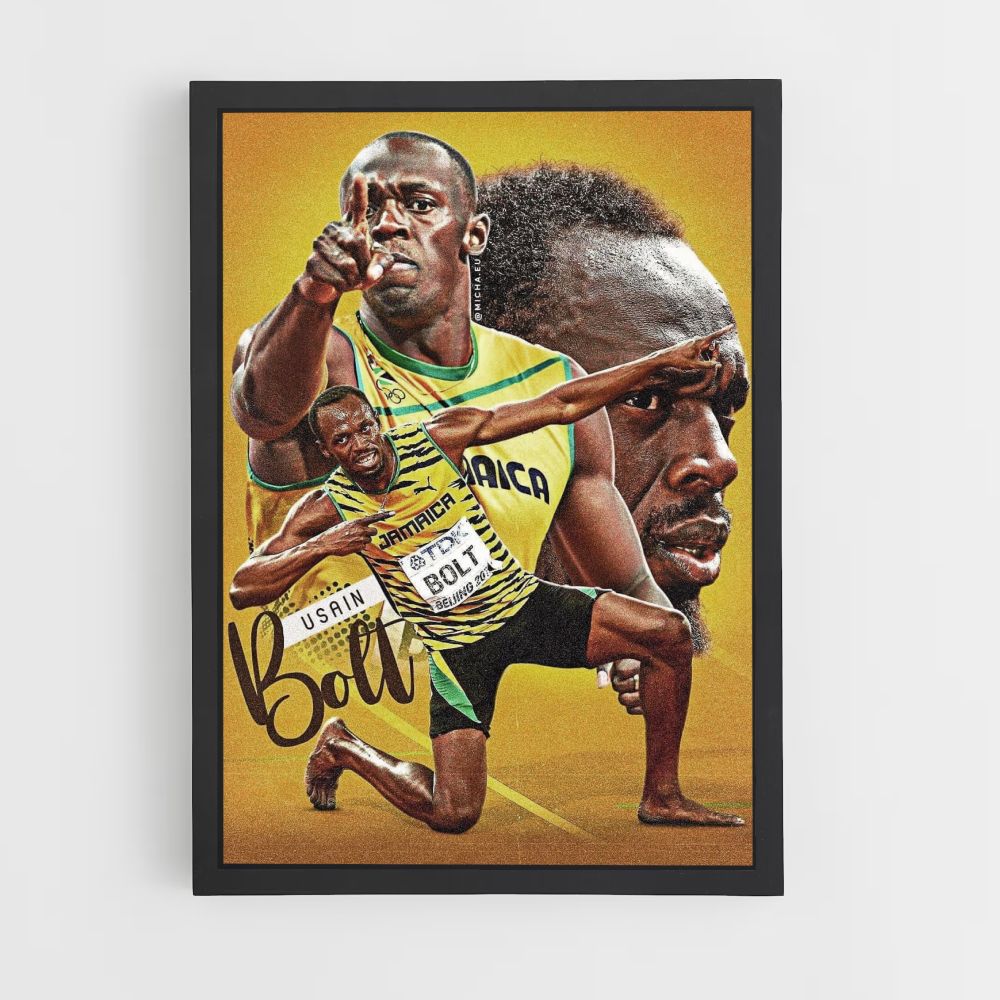 Poster Usain Bolt Geel