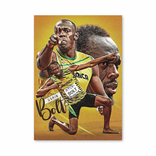 Poster Usain Bolt Geel