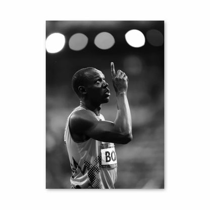 Poster Usain Bolt Zwart en Wit