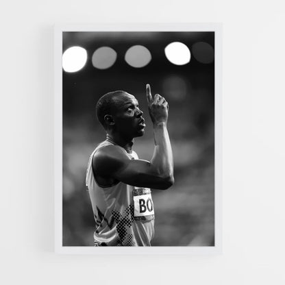 Poster Usain Bolt Zwart en Wit