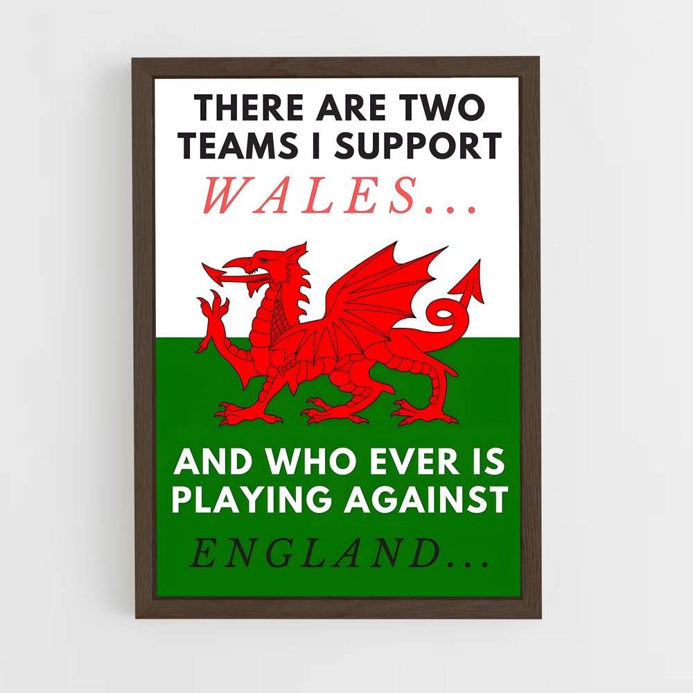 wales-rugby-6 cadre Bois foncé