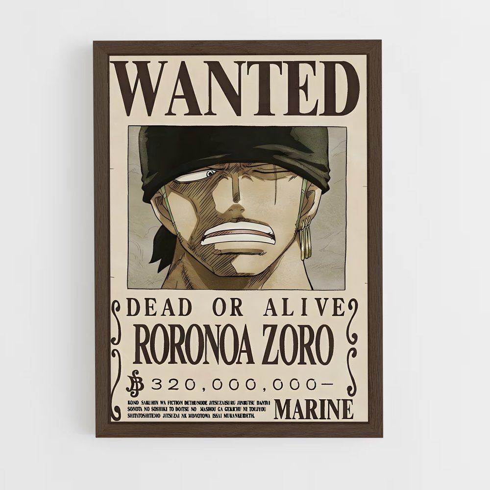 wanted-one-piece-12 cadre Bois foncé