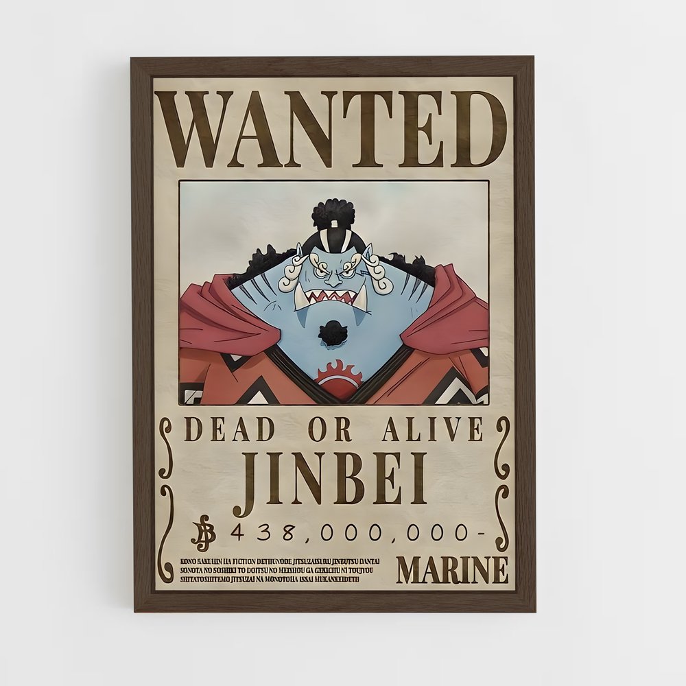 wanted-one-piece-3 cadre Bois foncé