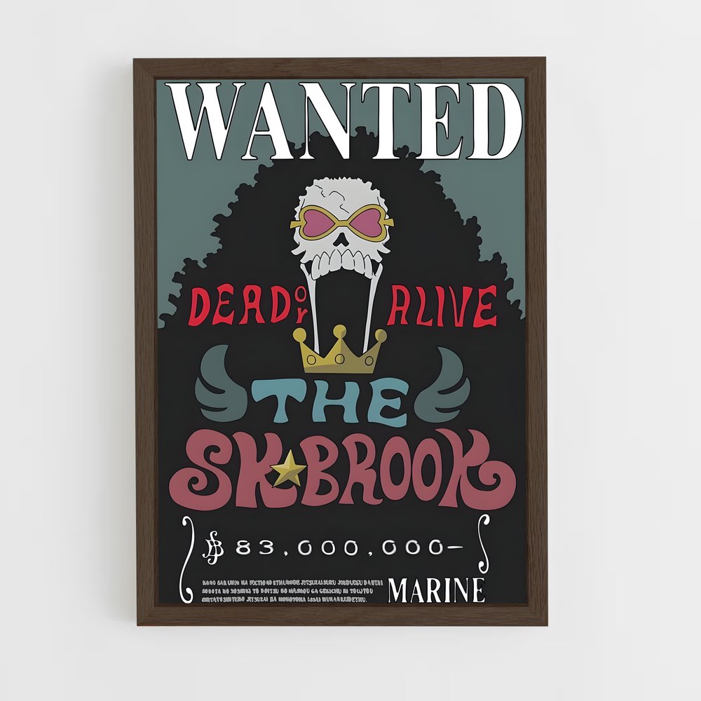 wanted-one-piece-6 cadre Bois foncé