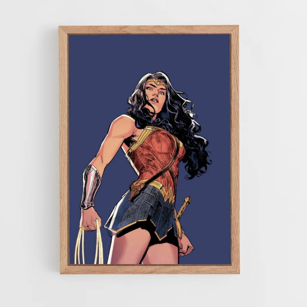 Poster Wonder Woman Blauw