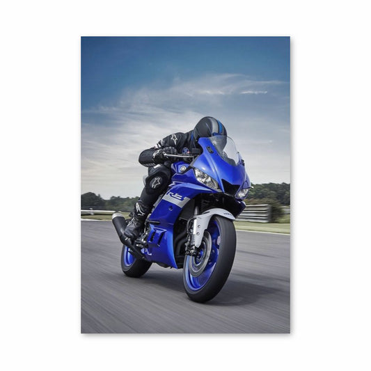 Affiche Yamaha Blauw