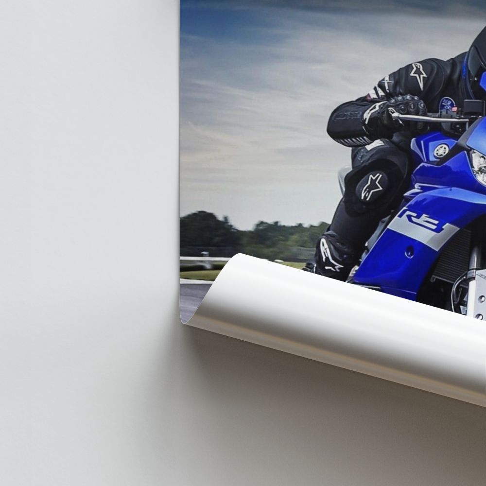 Affiche Yamaha Blauw