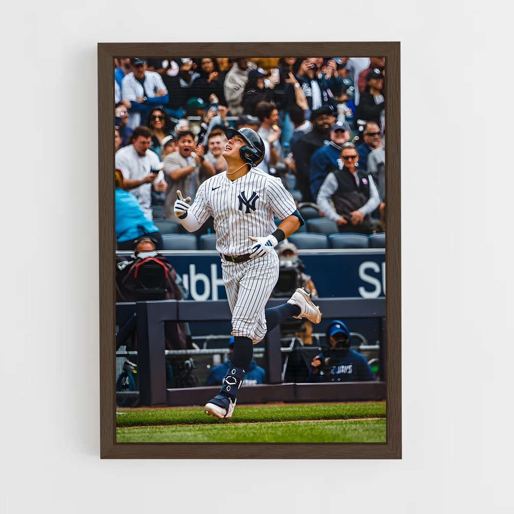 yankees-4 cadre Bois foncé