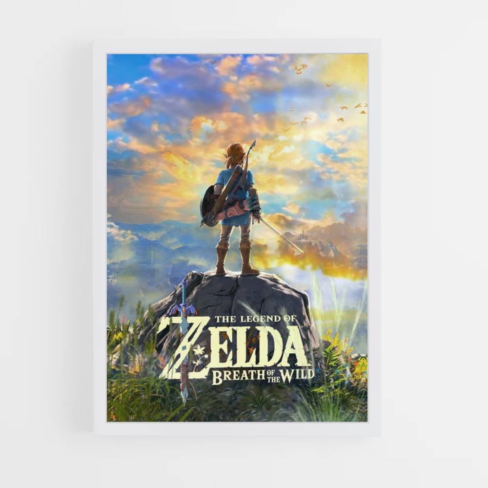 Poster Zelda hemelgeel blauw